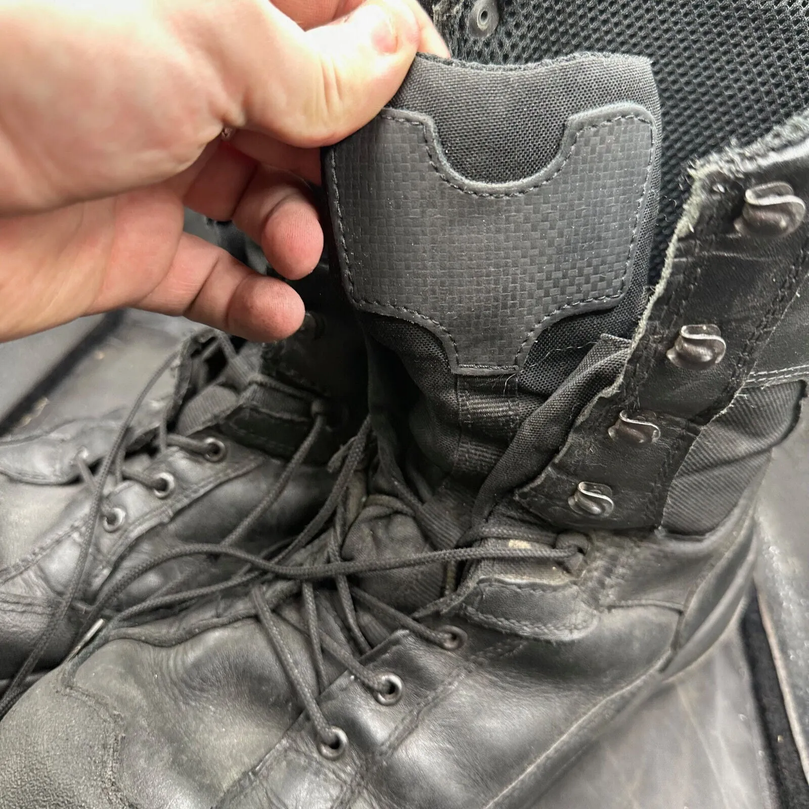 Austrian Army Black Leather Heavy Duty Combat Boots - Size EU 44 - UK 9.5