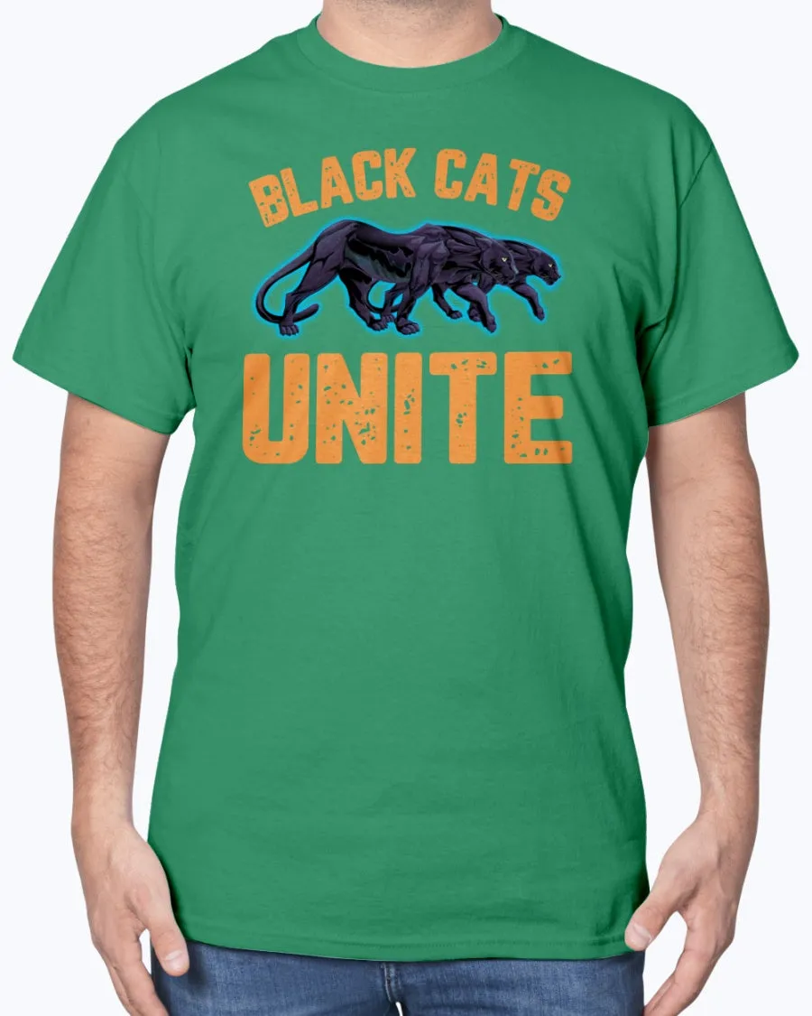 Black Cats Unite - Heavy Cotton T-Shirt (Mens)